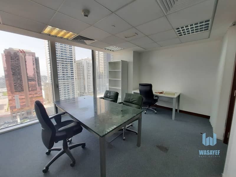 11 FULLY FURNISHED OFFICE ON SHEIKH ZAYED ROAD WITH ROAD VIEW. .