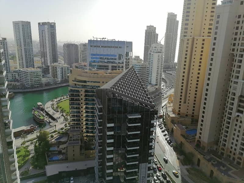Dubai marina , near tram station , 3 b/r with chiller free , 4 cheques , high floor