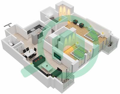 Amna - 2 Bedroom Apartment Type/unit A/11 FLOOR 8-20 Floor plan