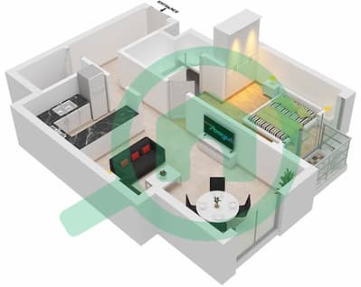 Amna - 1 Bedroom Apartment Type/unit A/3 FLOOR 22-40 Floor plan