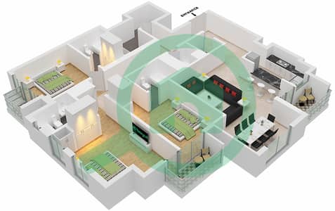 Amna - 3 Bedroom Apartment Type/unit B/3 FLOOR 42 Floor plan