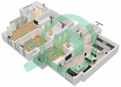 Amna - 3 Bedroom Apartment Type/unit B/4 FLOOR 43 Floor plan