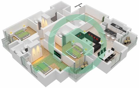 Amna - 3 Bedroom Apartment Type/unit B/3 FLOOR 44-62 Floor plan