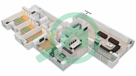 Amna - 4 Bedroom Apartment Type/unit C/1 FLOOR 66 Floor plan