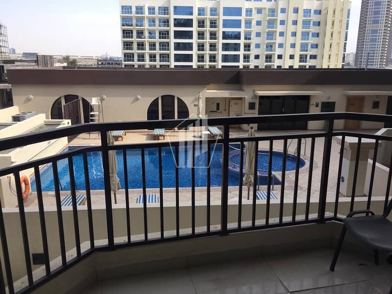 Fully Furnished apartment with pool view