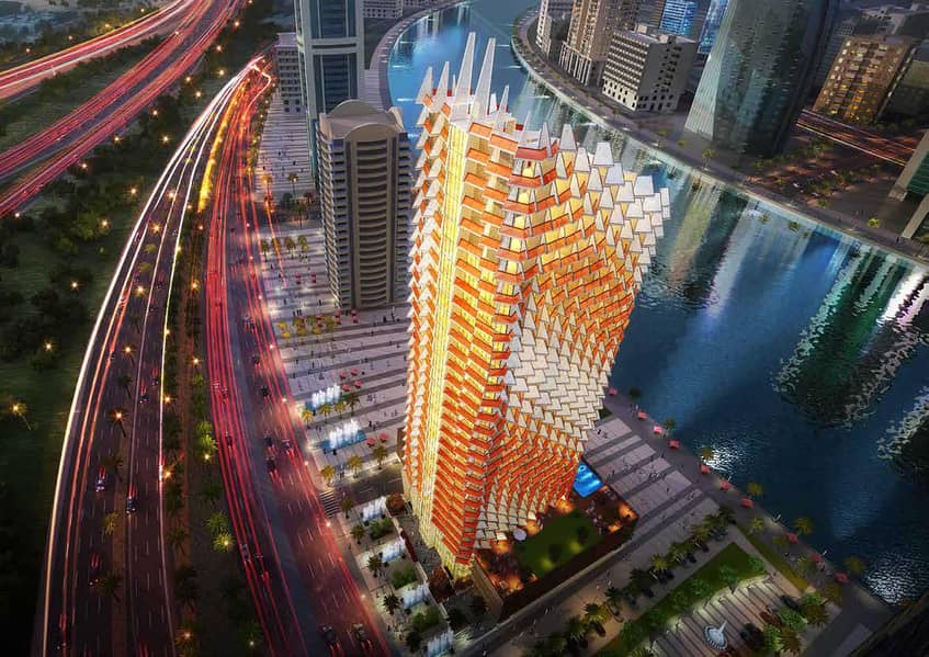 1BR for sale first row on the water canal Burj Khalifa view fully furnished with optional design