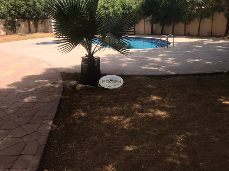 35 Spacious 5 bedroom plus maid independent villa with private pool in and garden in Al Qouze