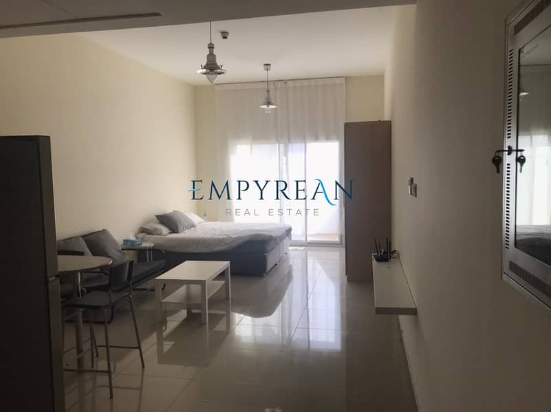 ATTRACTIVE PRICE|FURNISHED STUDIO WITH BALCONY | WITH GYM AND POOL