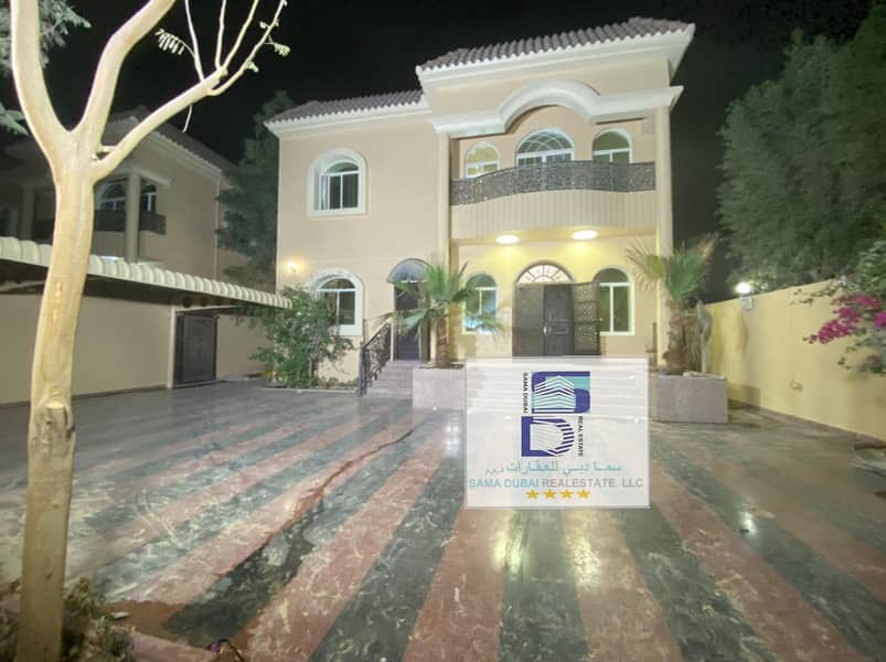 For rent a modern villa with an area of ​​5 thousand feet Close relatives of all services Villa in Ajman, Al Mowaihat 1 area