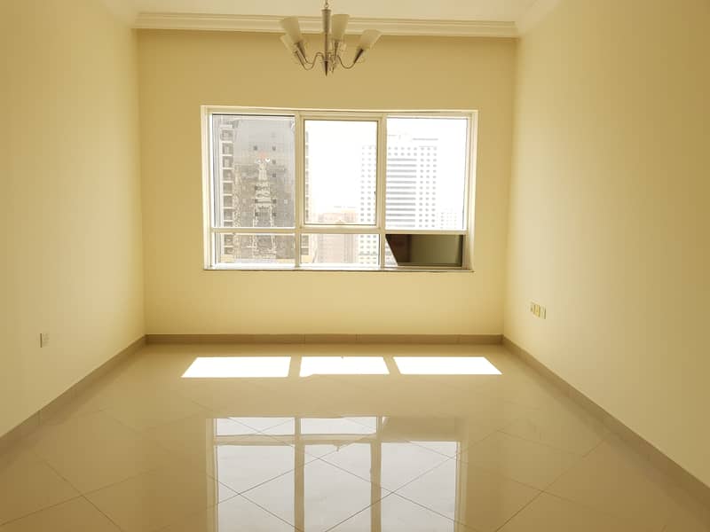 Ready to move 3bhk with wardrobes, gym, s/pool in al Taawun area rent 38k in 4 to 6 cheqs