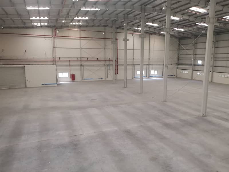 Multiple Sizes of logistics, commercial and industrial warehouses available for rent in different locations of Dubai.