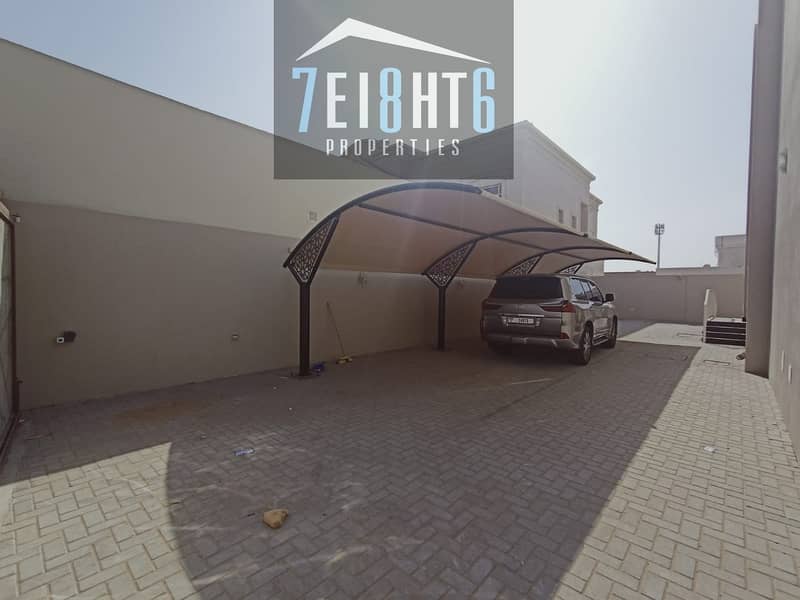 10 Amazing offer: 5 b/r good quality BRAND NEW independent villa + large landscaped garden for rent in Al Warqaa 2