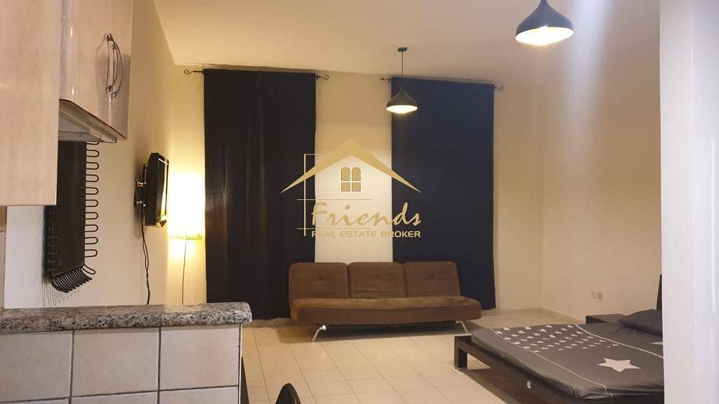 FULLY FURNISHED STUDIO IN ENGLAND CLUSTER IS FOR RENT aed21000/-YEARLY