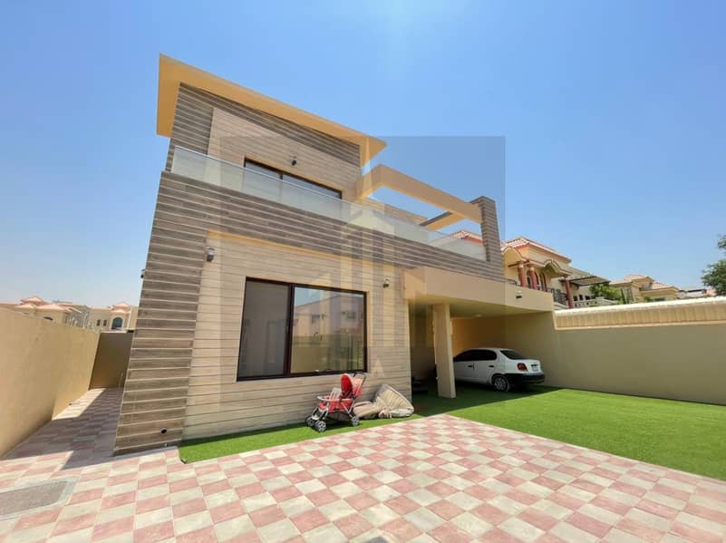 MODERAN STYLE VILLA  5 MASTER SIZE BAROOMS HALL AVAILBLE FOR RENT IN (MOWAIHAT-1) 110,000/- AED YEARLY