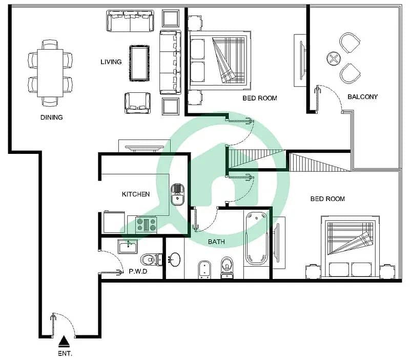 10 Fully Furnished | 2 Bedroom | Saba Tower 2