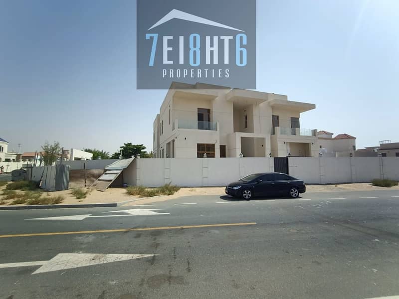 12 Excellent quality: 5 b/r indep BRAND NEW villa + maids room + LIFT + large landscaped garden for rent in Khawaneej 1