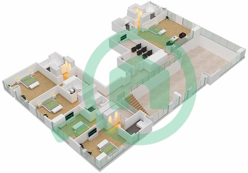 阿姆纳公寓 - 6 卧室公寓类型／单位E/2 FLOOR 68-69戶型图 Upper Floor 69 interactive3D