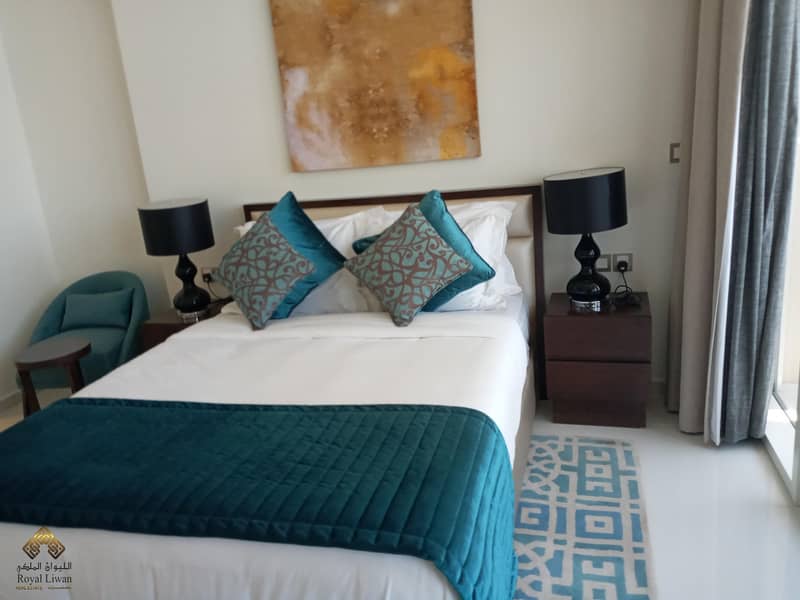 5 Fully Furnished 1BR Damac Ghallia in JVC For Rent