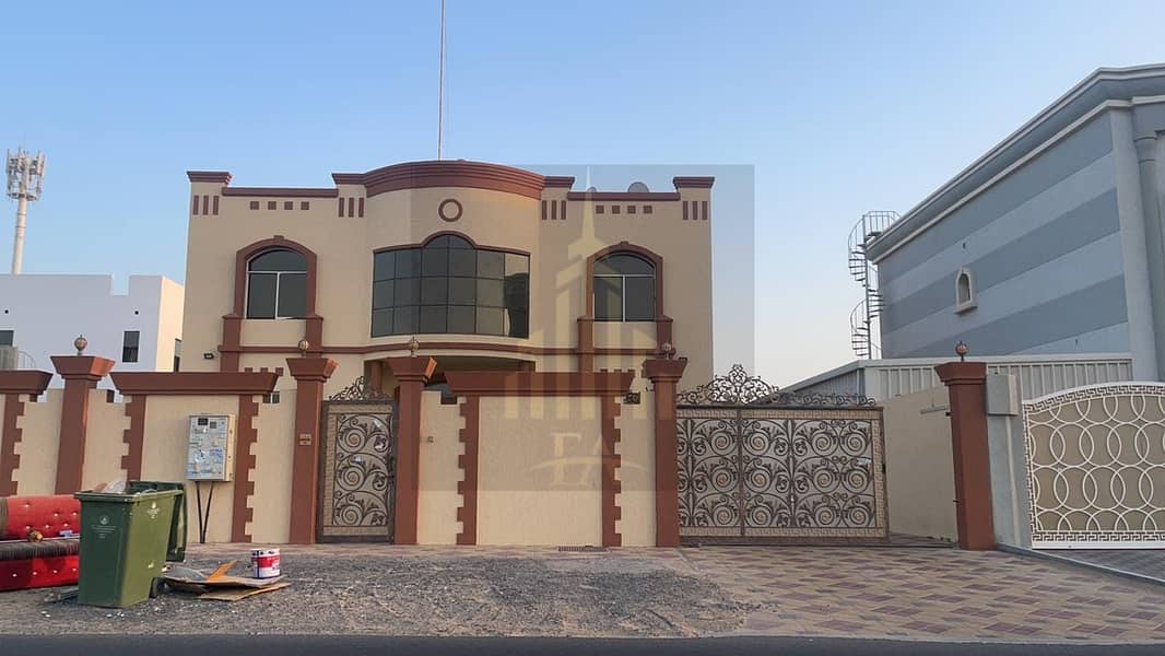 Excellent villa 5 bedrooms hall available for rent in Raqaib Ajman Yearly rent 99,000/- Aed