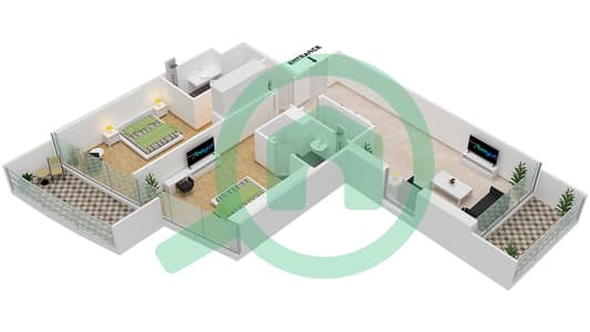 Artesia A - 2 Bedroom Apartment Unit A13  FLOOR 8,14,20 Floor plan