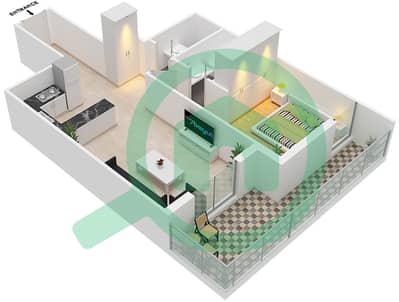 المخططات الطابقية لتصميم النموذج / الوحدة E/5 FLOOR 2-16 شقة 1 غرفة نوم - ارتستيك هايتس