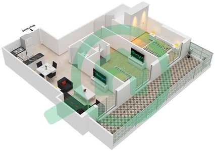 المخططات الطابقية لتصميم النموذج / الوحدة H/8 FLOOR 2-16 شقة 2 غرفة نوم - ارتستيك هايتس