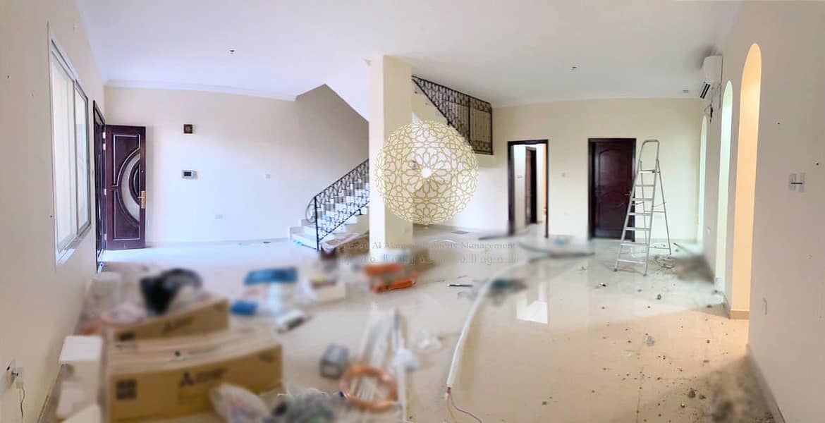 7 NEWLY RENOVATED SEMI INDEPENDENT VILLA WITH 6 MASTER BEDROOM AND 2 KITCHEN FOR RENT IN AL BATHEEN