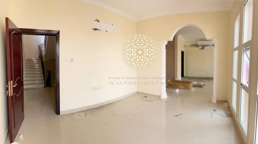 11 NEWLY RENOVATED SEMI INDEPENDENT VILLA WITH 6 MASTER BEDROOM AND 2 KITCHEN FOR RENT IN AL BATHEEN