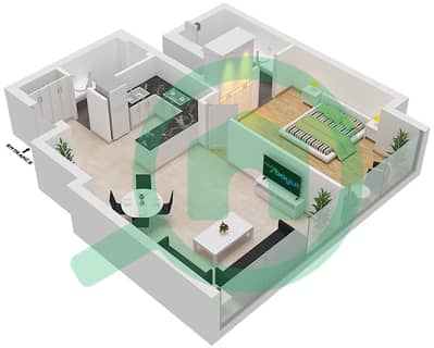 المخططات الطابقية لتصميم النموذج 3 شقة 1 غرفة نوم - جاي ون