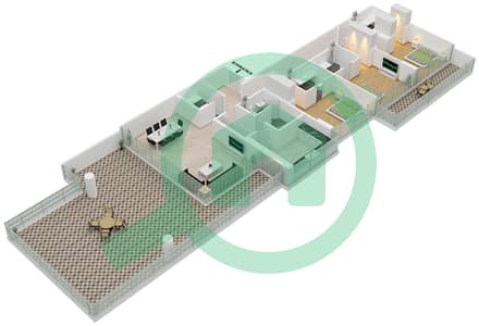 المخططات الطابقية لتصميم الوحدة 2 FLOOR 8 شقة 3 غرف نوم - Golf Terrace A