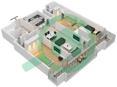 المخططات الطابقية لتصميم النموذج 3 شقة 2 غرفة نوم - جاي ون