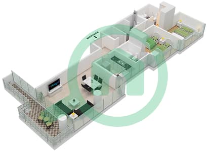 Golf Terrace B - 2 Bedroom Apartment Unit 1 FLOOR 3 Floor plan