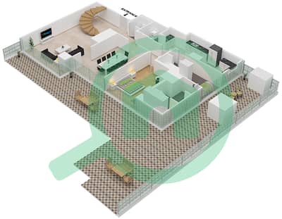 المخططات الطابقية لتصميم النموذج 1 شقة 4 غرف نوم - جاي ون برج B