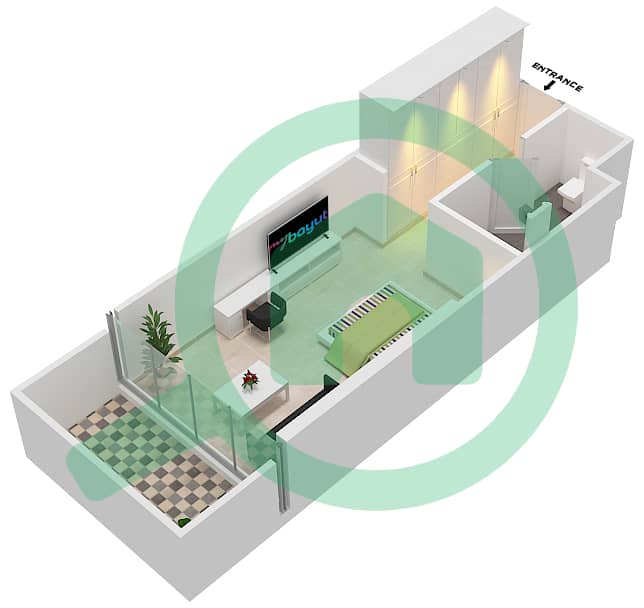 Artesia A - Studio Apartment Unit A04  FLOOR 2 Floor plan interactive3D