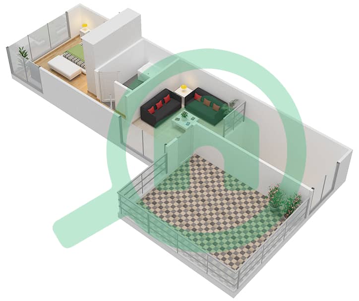 المخططات الطابقية لتصميم النموذج B تاون هاوس 3 غرف نوم - فلل ويستار كونستيلاشن Second Floor interactive3D