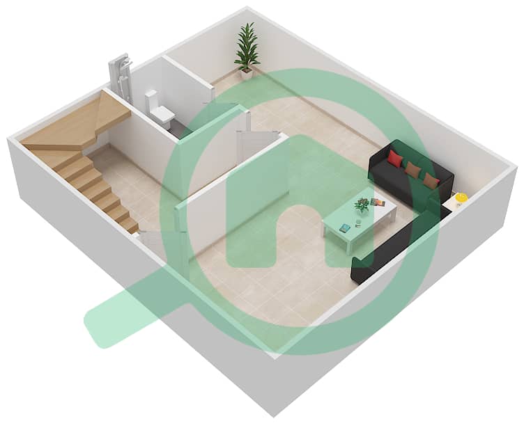 المخططات الطابقية لتصميم النموذج A تاون هاوس 3 غرف نوم - فلل ويستار كونستيلاشن Basement interactive3D