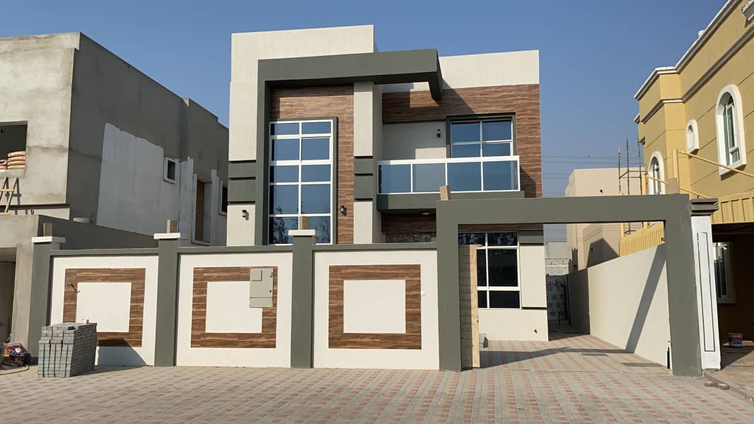 New villa with high-end European finishes located on the main road, 3-4 minutes from Sheikh Mohammed bin Zayed Road, very close to Jasmine Park