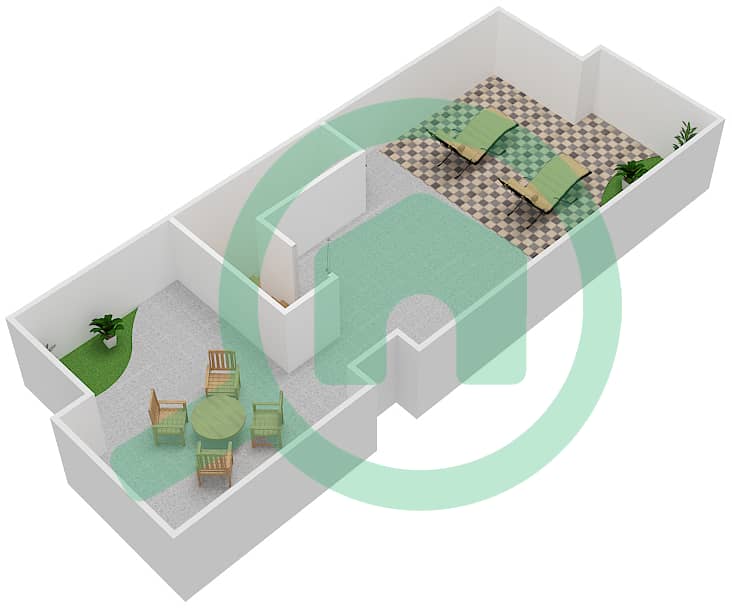 瓦伦西亚公园 - 3 卧室别墅类型3戶型图 Roof interactive3D
