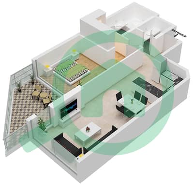 Азизи Мина - Апартамент 1 Спальня планировка Единица измерения 09 FLOOR 1,2