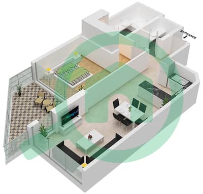 Азизи Мина - Апартамент 1 Спальня планировка Единица измерения 11 FLOOR 3