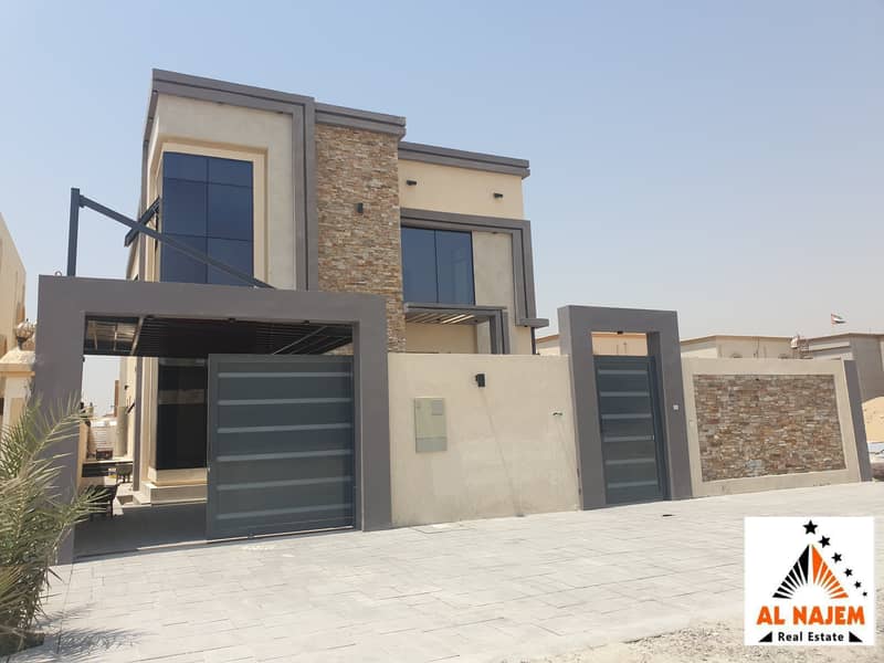 For sale, a new villa with central air conditioning and a luxurious swimming pool, luxury owners, in Al Rawda 2 area in Ajman, with the possibility of bank financing, cash or housing