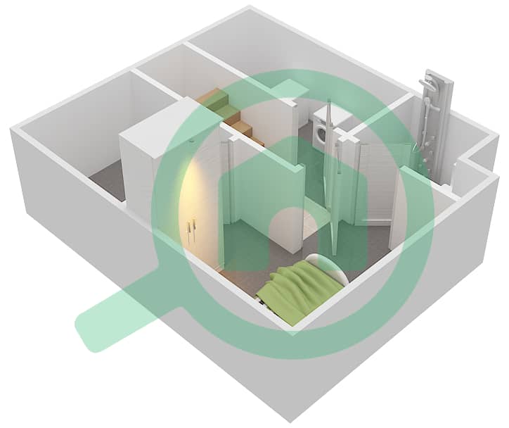 المخططات الطابقية لتصميم النموذج A تاون هاوس 3 غرف نوم - ويستار تيراس جاردن Basement interactive3D
