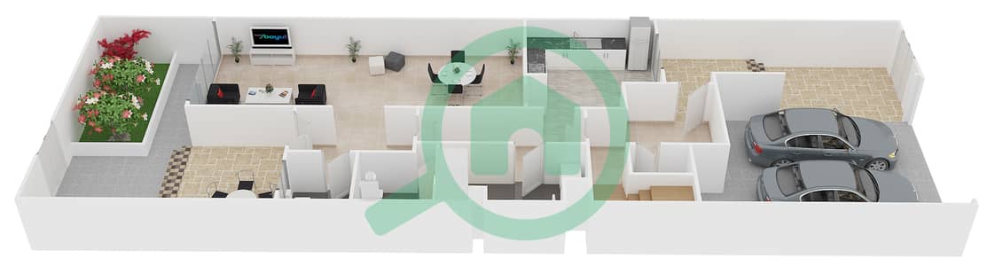 Shamal Terraces - 3 Bedroom Villa Type D Floor plan