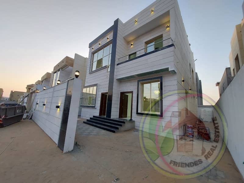 For sale, a stone-faced villa with European designs, the best decorations and architectural finishes, double glass, close to all services, Qar Street