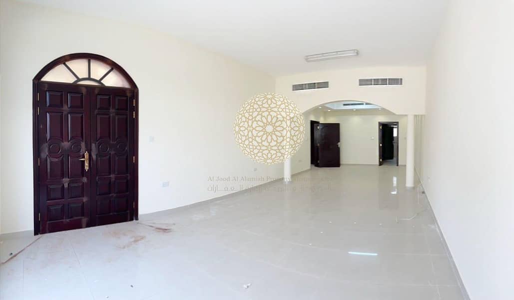9 EXCLUSIVE PROPERTY!! 5 MASTER BEDROOM SEMI INDEPENDENT VILLA WITH DRIVER ROOM AND KITCHEN OUTSIDE FOR RENT IN KHALIFA A