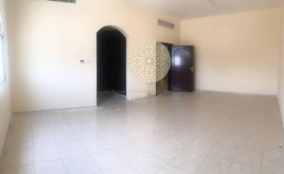 16 EXCLUSIVE PROPERTY!! 5 MASTER BEDROOM SEMI INDEPENDENT VILLA WITH DRIVER ROOM AND KITCHEN OUTSIDE FOR RENT IN KHALIFA A