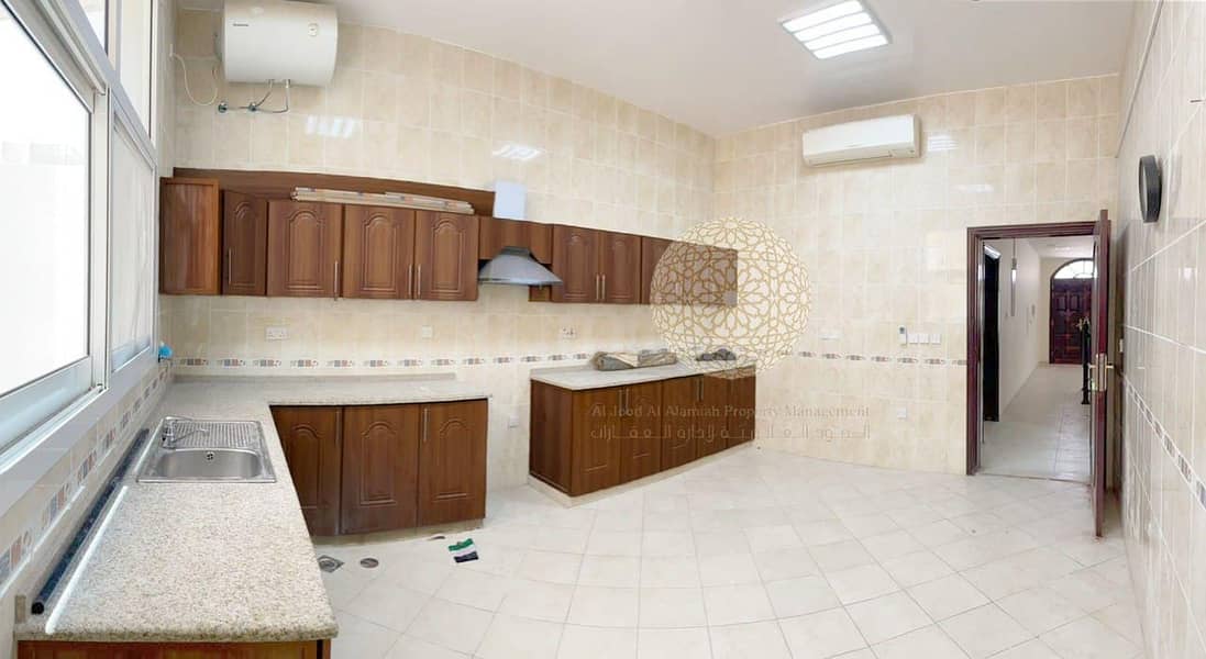 25 EXCLUSIVE PROPERTY!! 5 MASTER BEDROOM SEMI INDEPENDENT VILLA WITH DRIVER ROOM AND KITCHEN OUTSIDE FOR RENT IN KHALIFA A