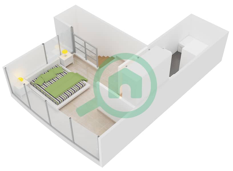 沙玛尔公寓 - 2 卧室公寓类型LOFT C戶型图 Upper Floor interactive3D