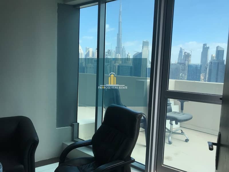 High Floor  | PVT Balcony | 2 Parkings | Furnished/Partitioned | Full Burj + Canal View