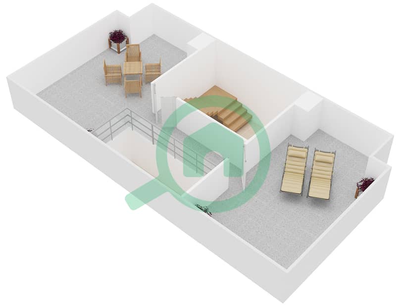 栖身福地 - 4 卧室联排别墅类型1戶型图 Roof interactive3D